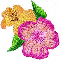 Flowers And Tree Embroidery Design 3